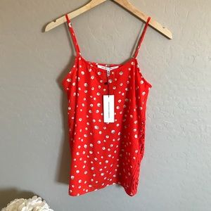 NWT - Red Tank with Side Lace Cutout detail